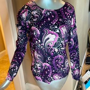 Purple paisley blouse by cable & gauge